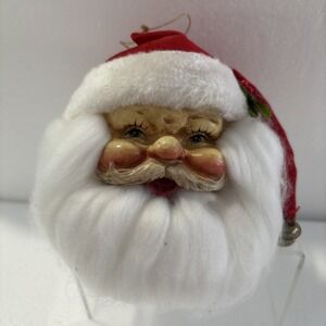 Santa Claus Head 1990's Vintage Collectible Christmas Ornament From Foleys‎